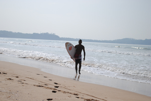 Surfing in Welligama